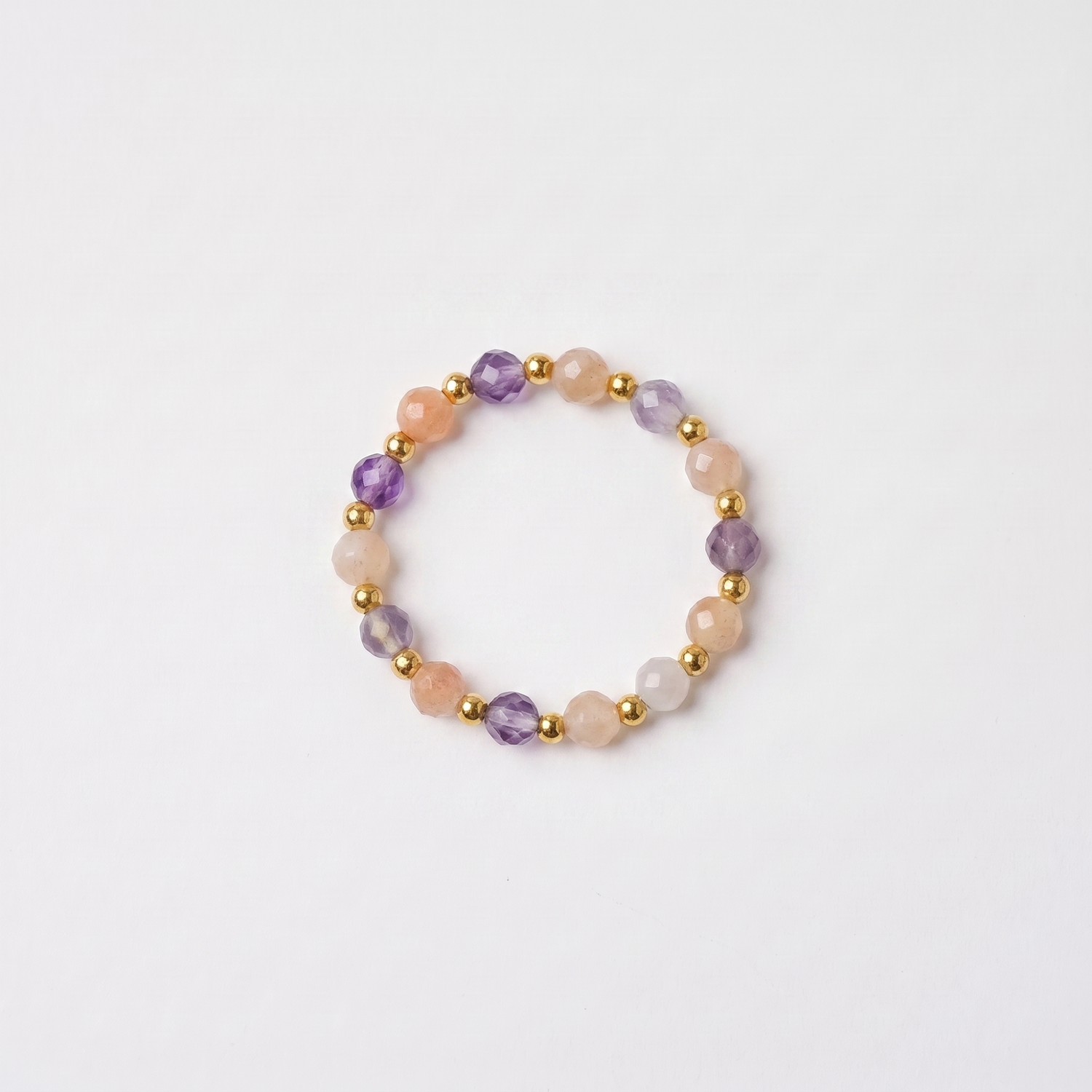 Sunstone &amp; Amethyst Aura Ring