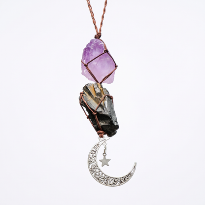 Amethyst &amp; Tiger Eye Car Charm