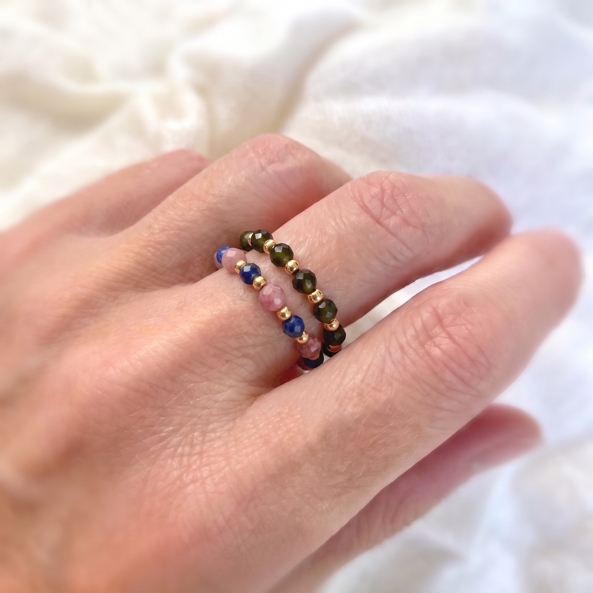 Lapis &amp; Tourmaline Aura Ring