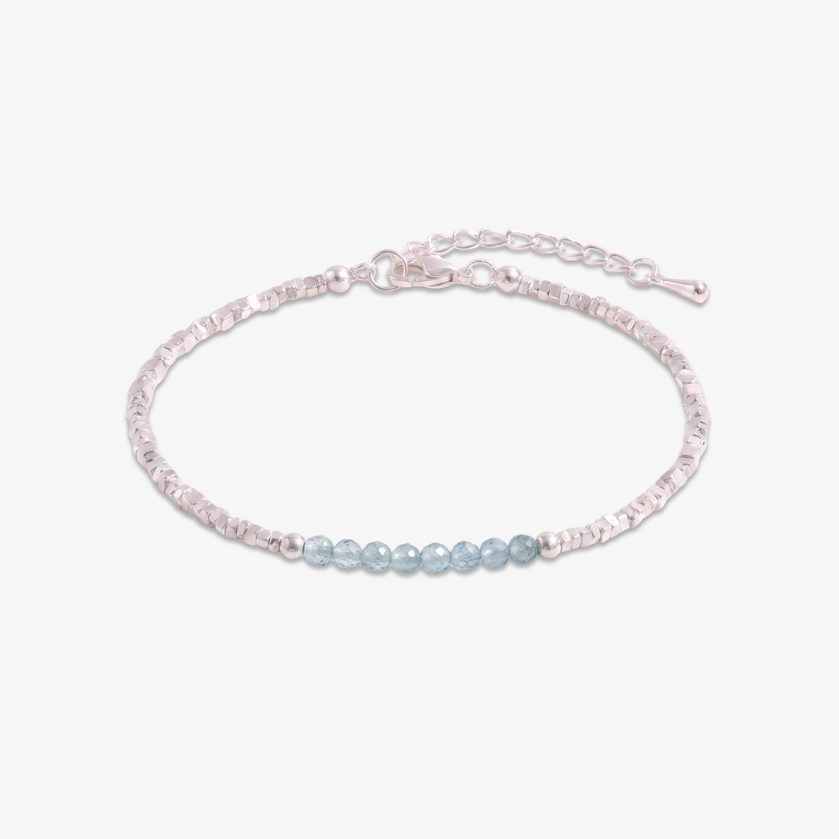 Silver Sky & Aquamarine Bracelet