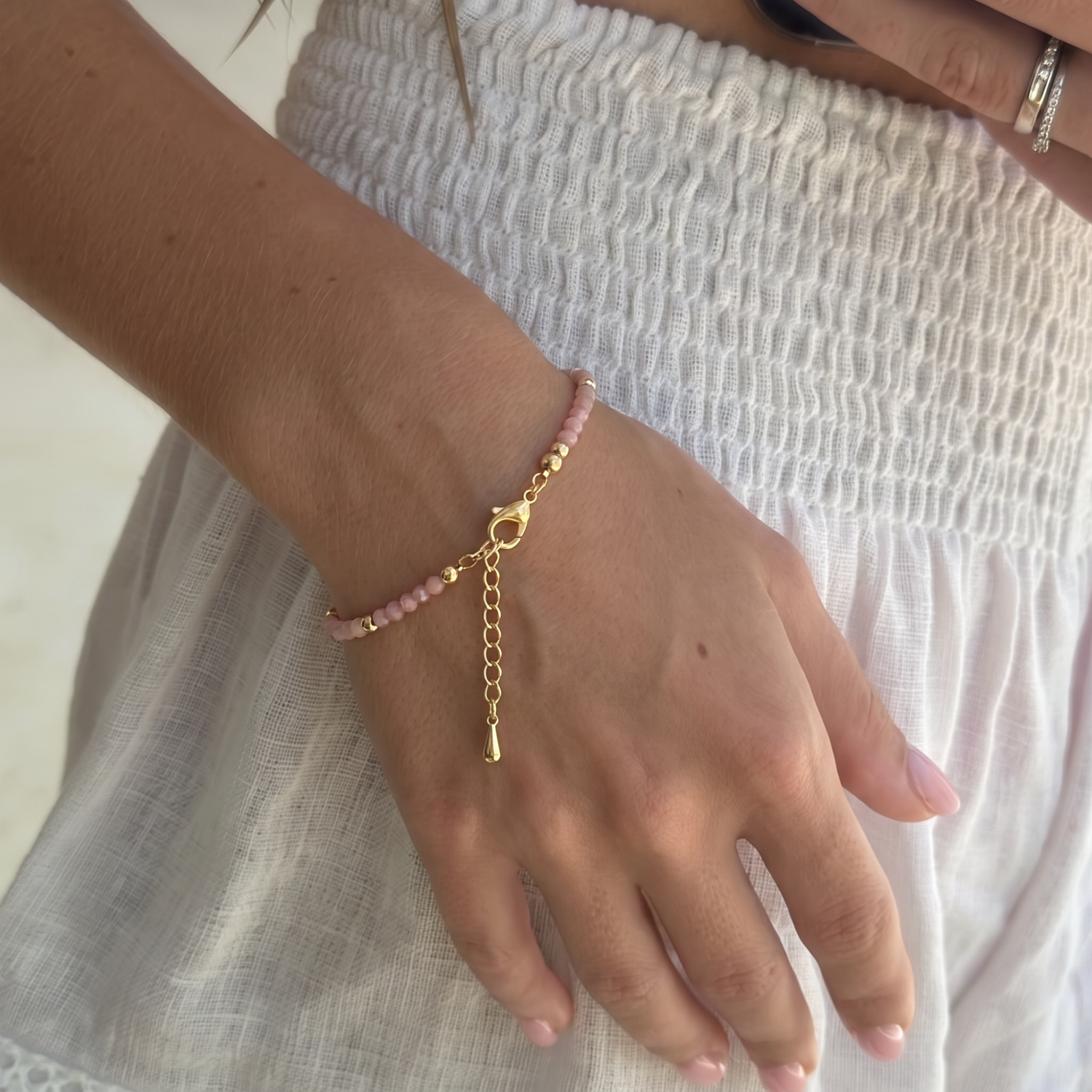 Rose Quartz Beaded Bracelet