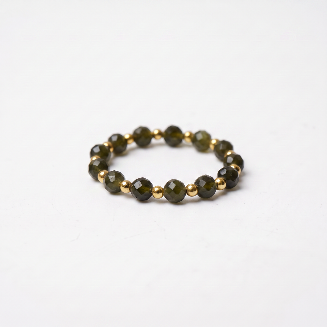 Gold Obsidian Aura Ring