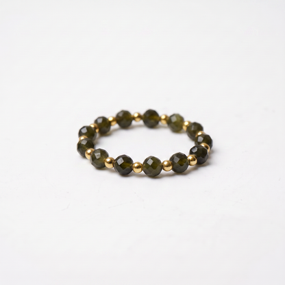 Gold Obsidian Aura Ring