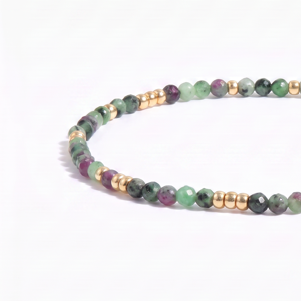 Ruby Zoisite Beaded Bracelet