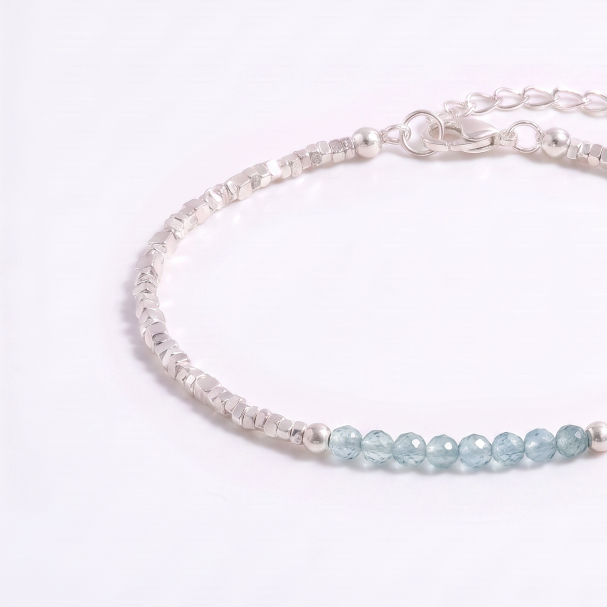 Silver Sky & Aquamarine Bracelet