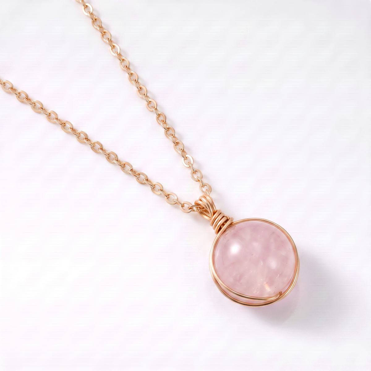 Rose Quartz Orb Necklace