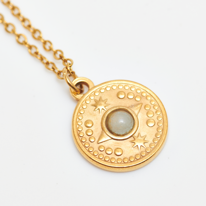 Moonstone Aura Necklace Gold