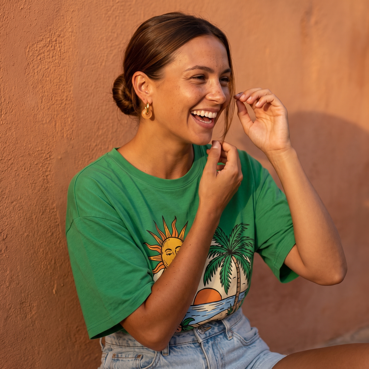 Peach Moonstone Earrings