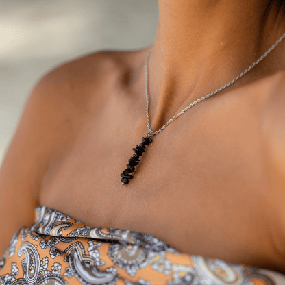 Black Tourmaline Chip Necklace