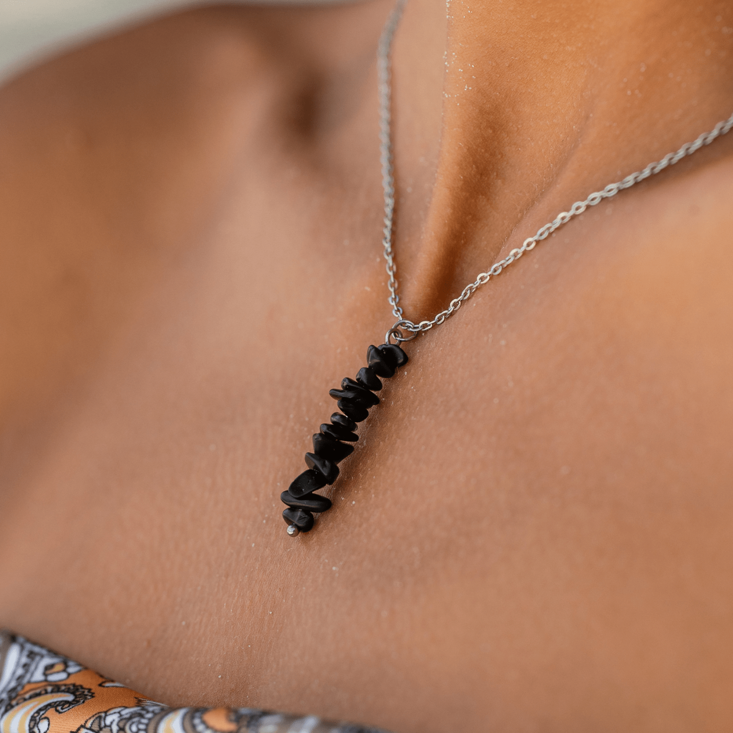 Black Tourmaline Chip Necklace