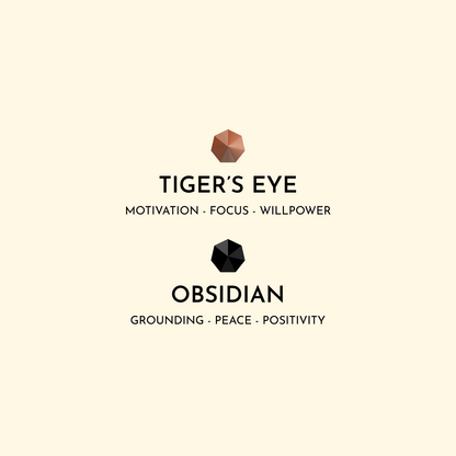 Tigers Eye &amp; Obsidian Car Charm