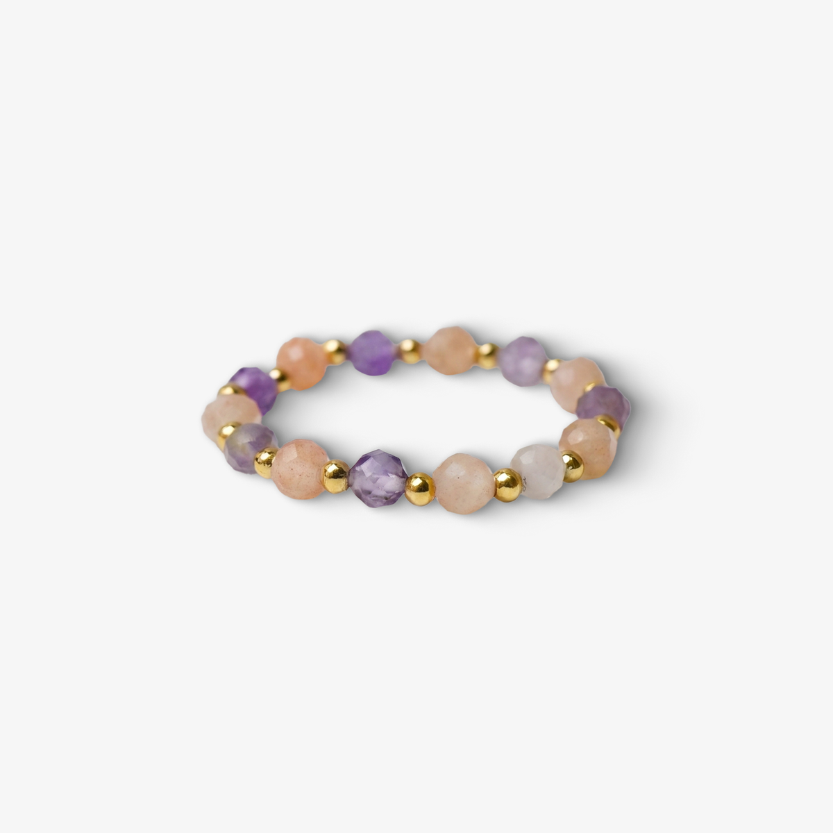 Sunstone & Amethyst Aura Ring