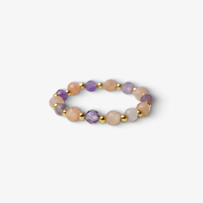 Sunstone & Amethyst Aura Ring