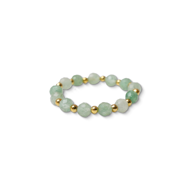 Green Quartz Aura Ring