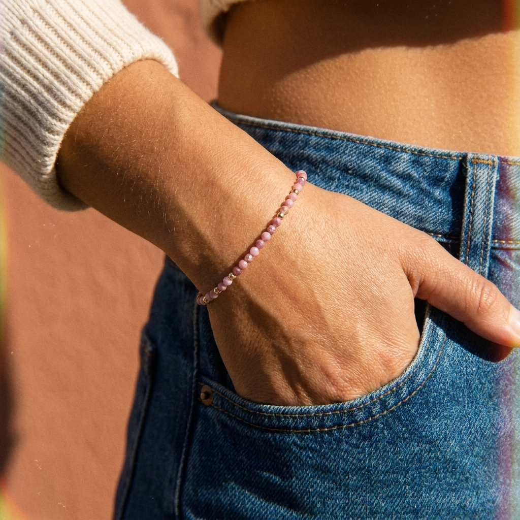 Pink Tourmaline Stretch Bracelet