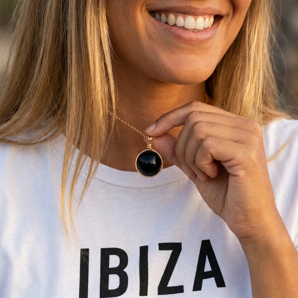 Black Onyx Orb Necklace