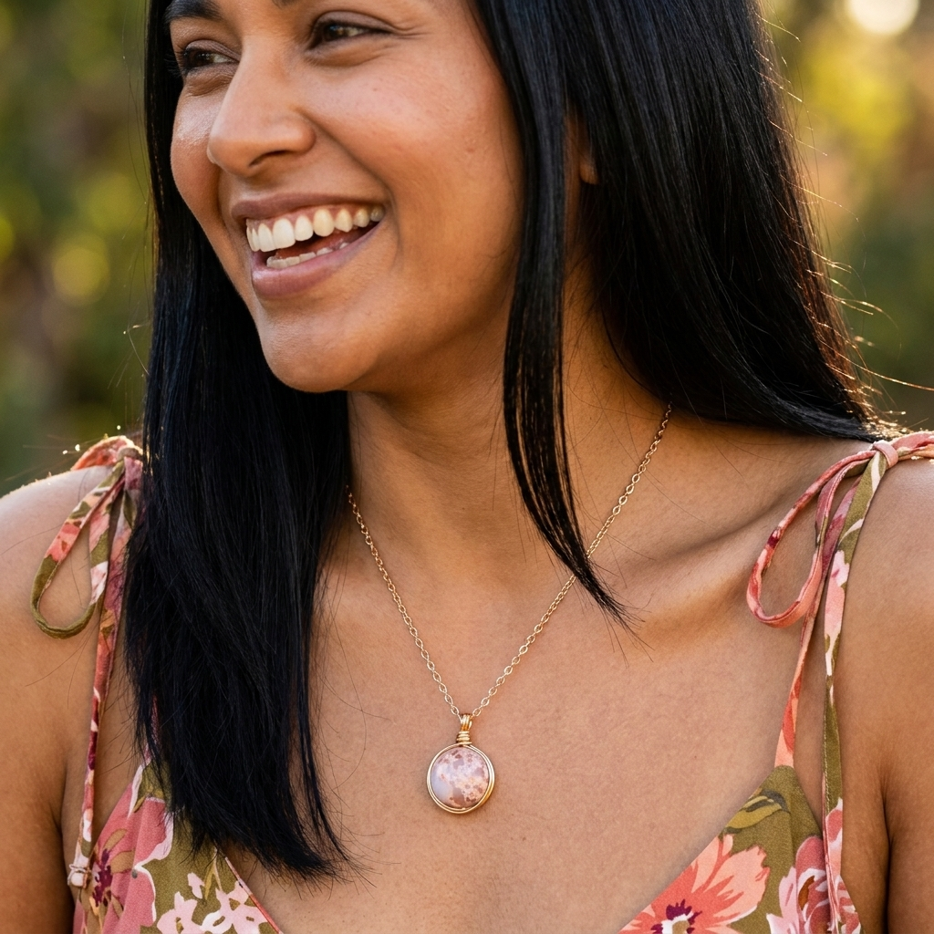 Rhodonite Orb Necklace