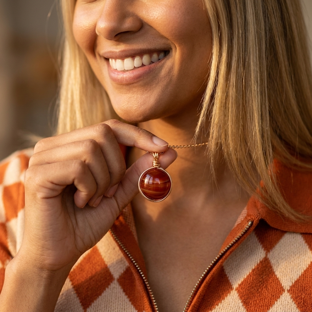 Carnelian Orb Necklace