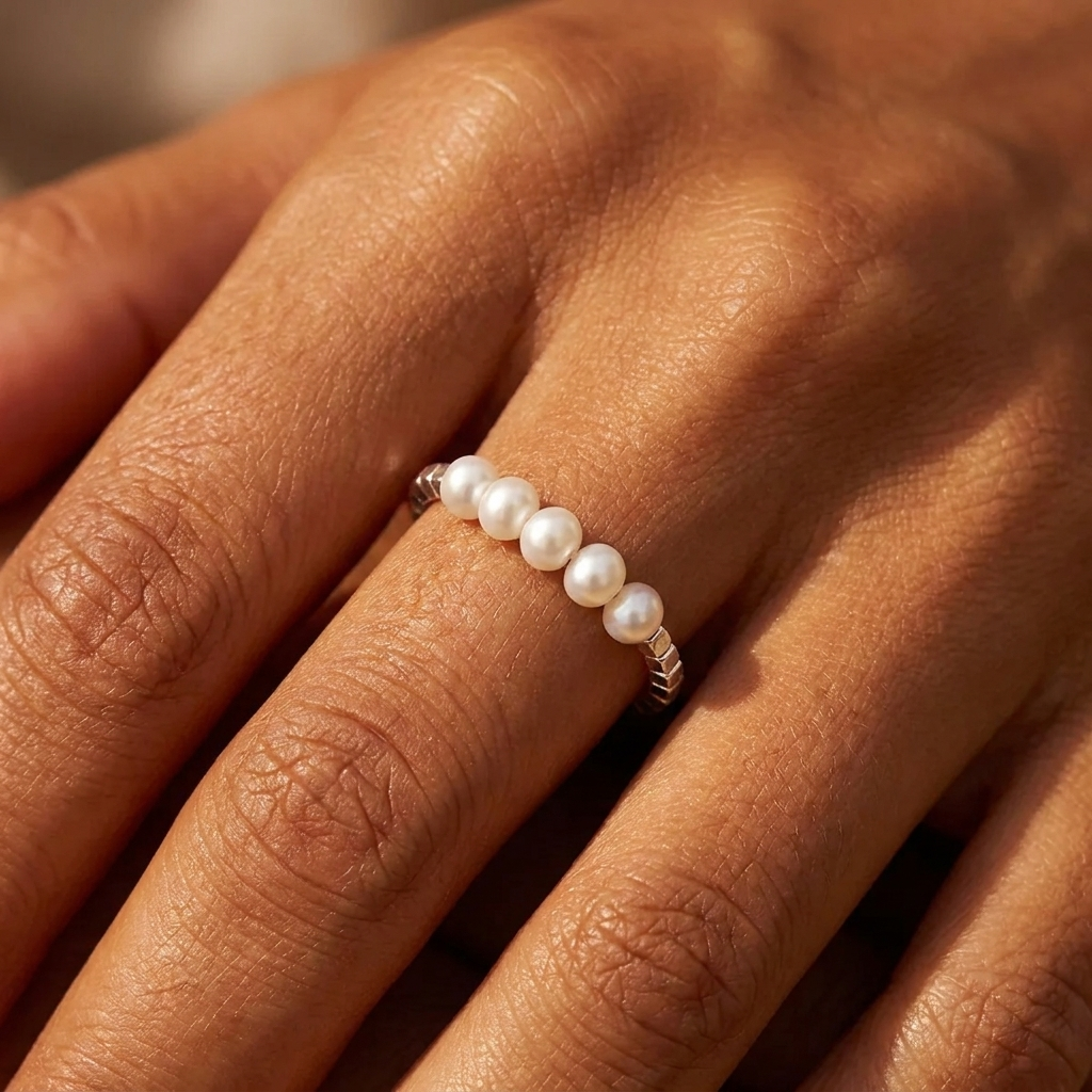 Silver Sky & Pearl Ring