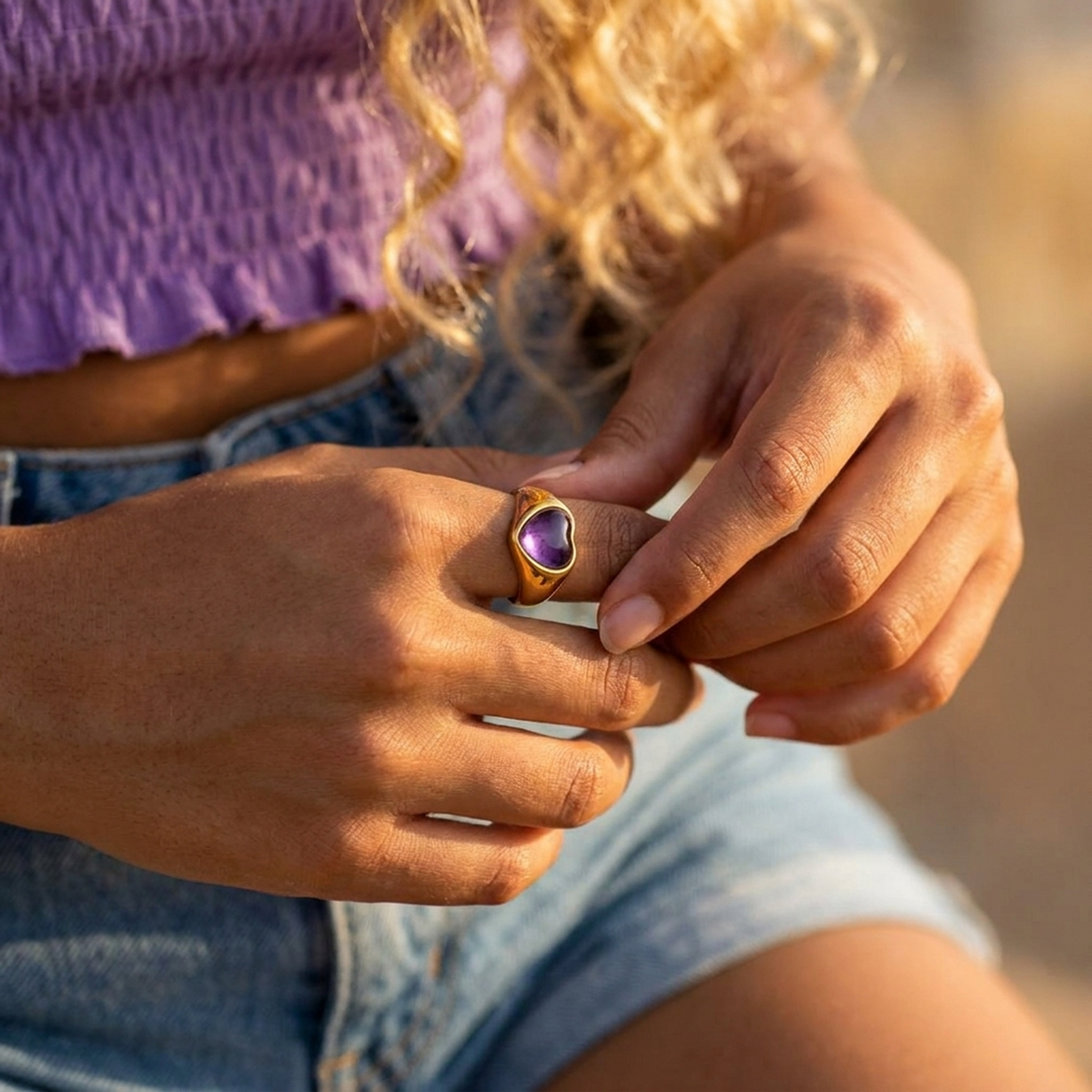 Purple Heart Ring