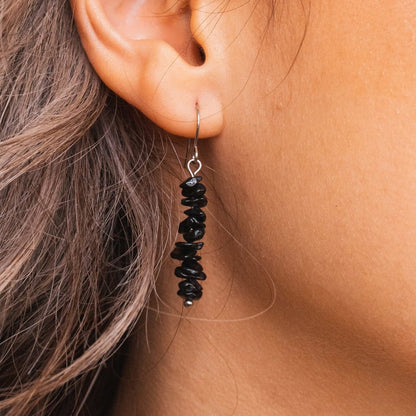 Black Tourmaline Chip Earrings - ISLA IDA™